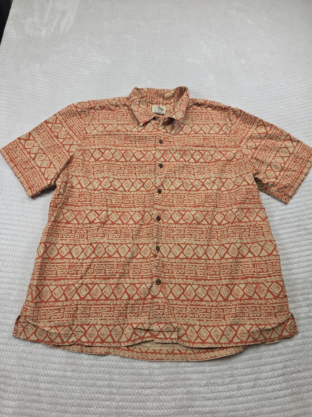 LL Bean Shirt Mens XL Traditional Fit Button Up Aztec